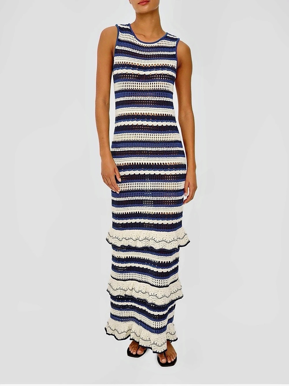 Rails Ana Crete Stripe Striped Maxi Dress in Blue & White NWT